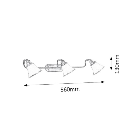 APLICA GRANDO BRONZ ALB E14 R50 3X40W 670X180MM [5]