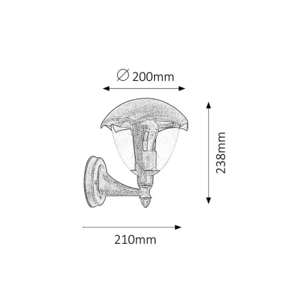 APLICA RABALUX MIAMI 8671 DE EXTERIOR AURIU ANTIC E27 1X40W 200X238MM [2]