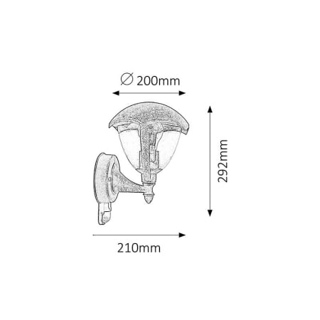 APLICA RABALUX MIAMI 8676 CU SENZOR AURIU ANTIC E27 1X40W 200X292MM [2]