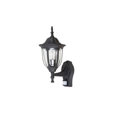 ■  ILUMINAT DE EXTERIOR - APLICA  MILANO 7837 CU SENZOR NEGRU MAT NEGRU E27 1X60W