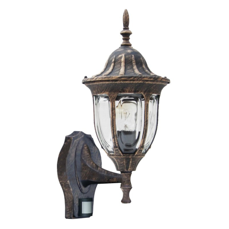 APLICE EXTERIOR - APLICA MILANO 8370 CU SENZOR AURIU ANTIC E27 1X60W 165X410MM