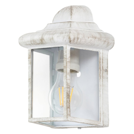 ■  ILUMINAT DE EXTERIOR - APLICA NORVICH 8753 PENTRU ILUMINAT EXTERIOR ALB ANTIC TRANSPARENT E27 1X60W 22X14.5X12CM