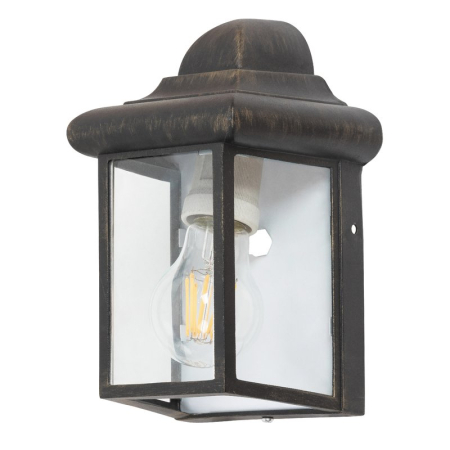 ■  ILUMINAT DE EXTERIOR - APLICA  NORVICH 8754 PENTRU ILUMINAT EXTERIOR AURIU ANTIC TRANSPARENT E27 1X60W 22X14.5X12CM