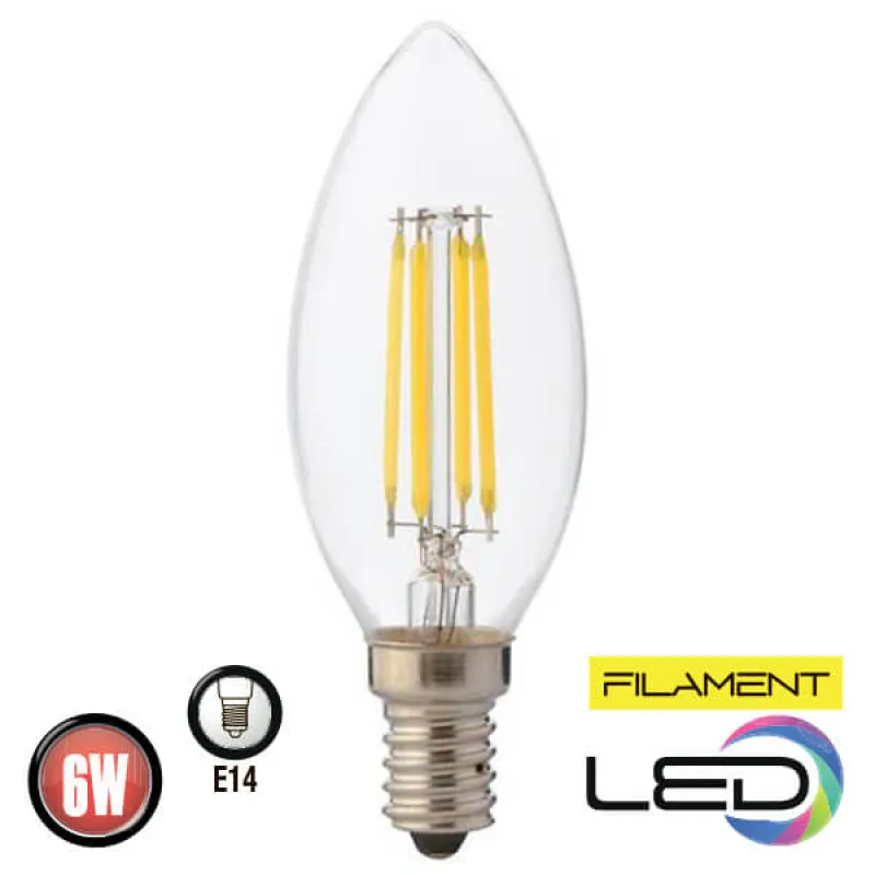 ■  CONSUMABILE - BEC LED LUMANARE 6W CLAR E14 4000K
