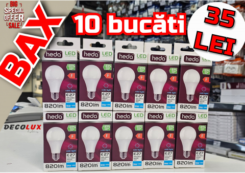 ■  CONSUMABILE - BEC LED PARA - E27, 10W, 820lm, 6500K (BAX 10 BUCATI - 35LEI)