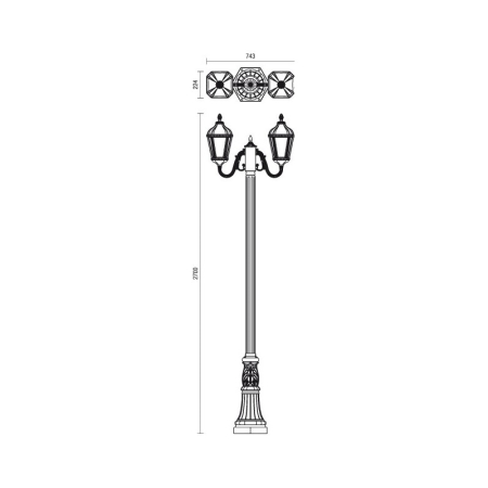 FELINAR  ESSEN 9663 E27 2X70W IP44 ST. H270 [2]