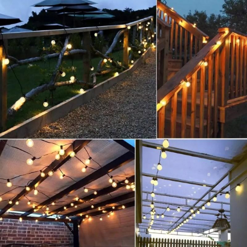 GHIRLANDE LED - Instalatie Craciun Turturi 5 M 120 Led-uri Exterior/Interior Alb Cald
