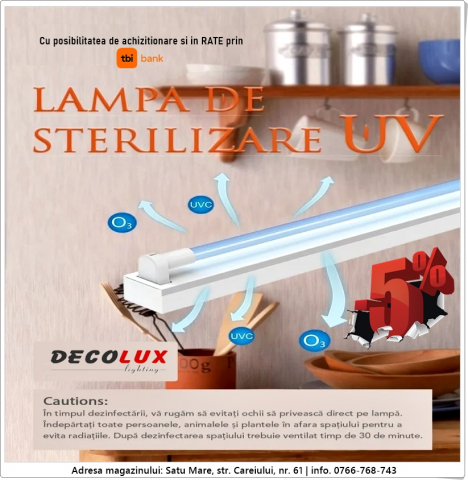 ■ CORPURI DE ILUMINAT - Lampa UV pentru sterilizare - Dezinfectie - 40W; 1200MM; 220V; GERMICIDA