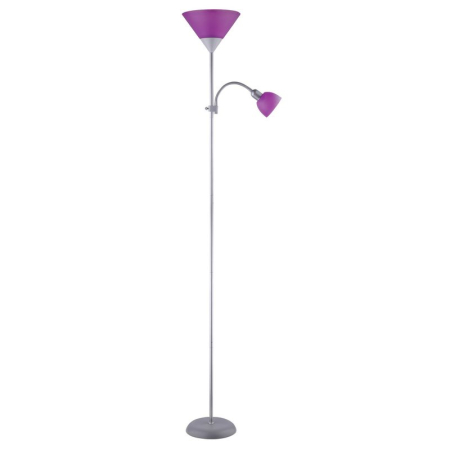 ■ CORPURI DE ILUMINAT - LAMPADAR RABALUX ACTION 4020 ARGINTIU VIOLET E27 1X100W + E14 1X25W D230X1800MM