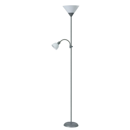 ■ CORPURI DE ILUMINAT - LAMPADAR  ACTION 4028 ARGINTIU ALB E27 1X100W + E14 1X25W D230X1800MM