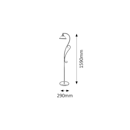 LAMPADAR RABALUX ELISETT 2758 BRONZ ALB E27 1X60W D300X1580MM [2]