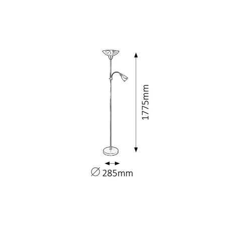 LAMPADAR HARMONY LUX LAMPADAR ALB E27 1X100W + E14 1X40W D280X1780MM [2]