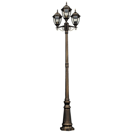 ■ CORPURI DE ILUMINAT - LAMPADAR RABALUX TORONTO 8460 EXTERIOR AURIU ANTIC E27 3X60W D424X2250MM