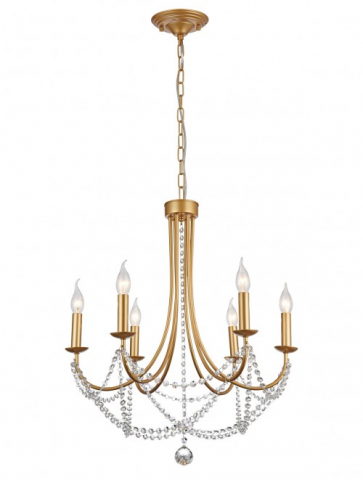 CANDELABRE CRISTAL & PENDULE - LUSTRA  APHRODITE 6X28W E14 AUR