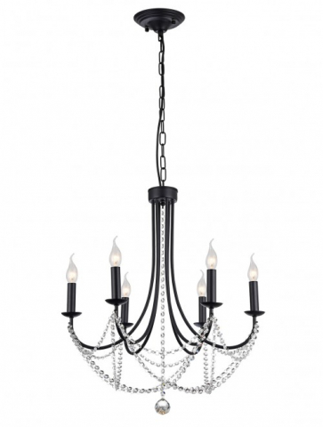 CANDELABRE CRISTAL & PENDULE - LUSTRA APHRODITE 6X28W E14 NEGRU