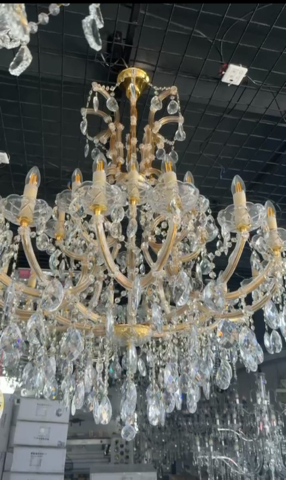 CANDELABRE CRISTAL & PENDULE - LUSTRA AURIE CU BRATE 16+8 AURIU