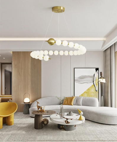 ■ ILUMINAT DE INTERIOR - LUSTRA AURIE GLOB ALB 1X36W 3 NUANTE DE LUMINA