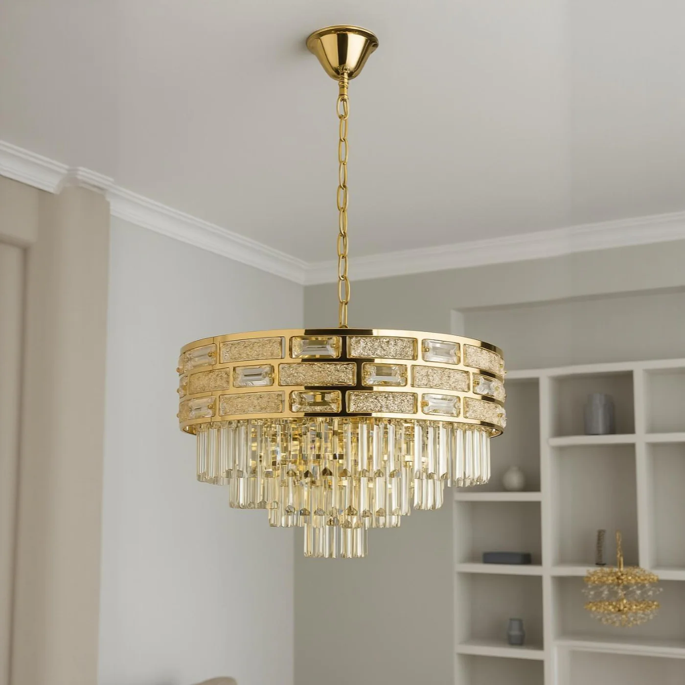 ■ ILUMINAT DE INTERIOR - LUSTRA CRISTAL AURIE 40CM -6XE27
