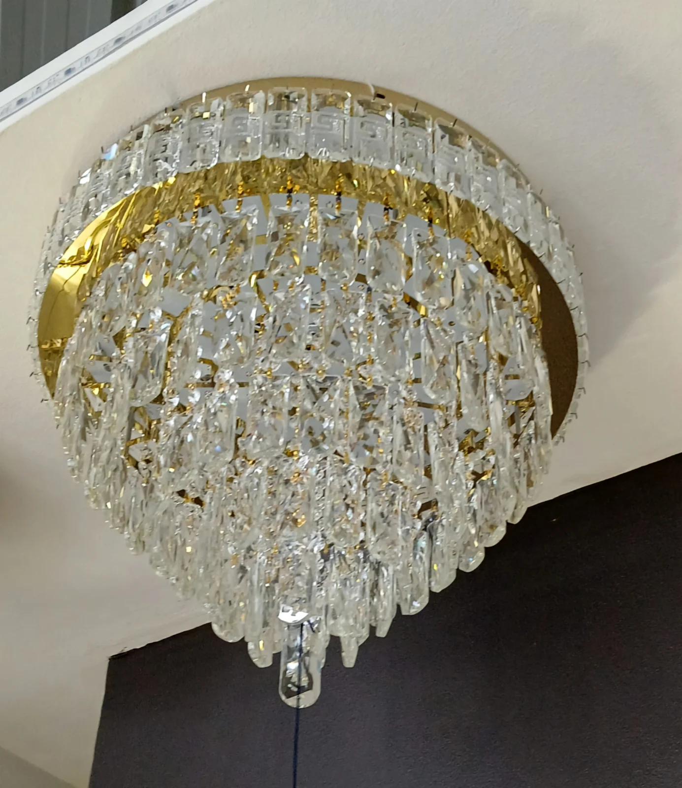 ■ ILUMINAT DE INTERIOR - LUSTRA CRISTAL 50CM 3 NUANTE DE LUMINA