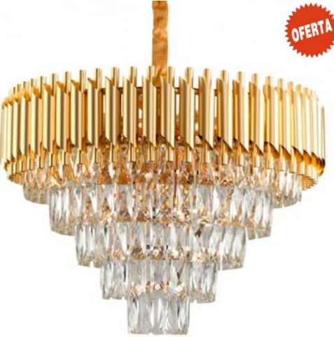 CANDELABRE CRISTAL & PENDULE - LUSTRA CRISTAL 60 CM 9XE14