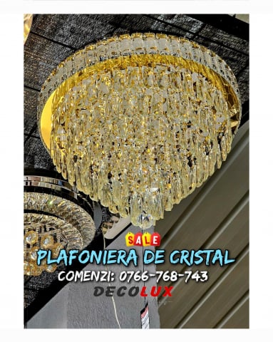 CANDELABRE CRISTAL & PENDULE - LUSTRA CRISTAL 80 CM 3 NUANTE DE LUMINA
