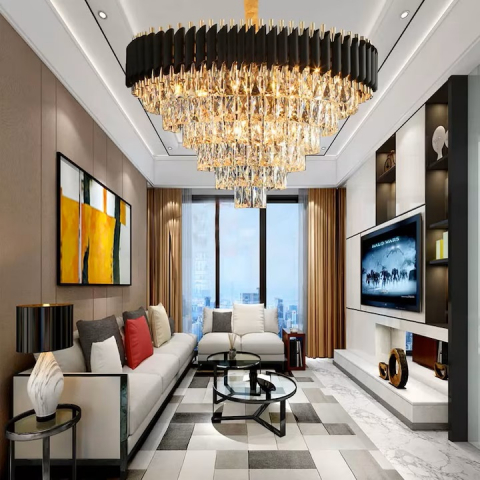 CANDELABRU DE CRISTAL - GOLD-NEGRU 12X E14 [1]