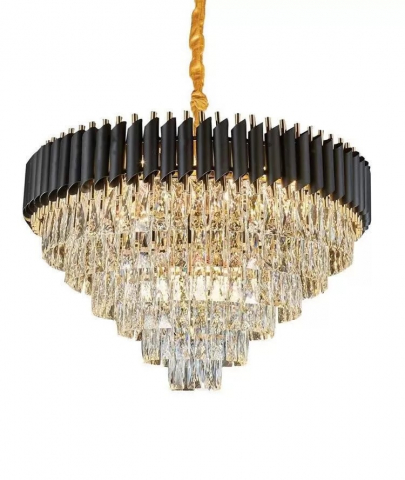 CANDELABRE CRISTAL & PENDULE - CANDELABRU DE CRISTAL - GOLD-NEGRU 12X E14