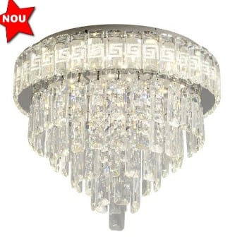 ■ ILUMINAT DE INTERIOR - LUSTRA CRISTAL ARGINTIE 40 CM