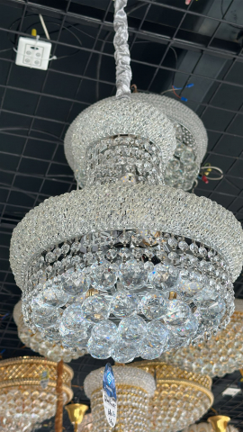 CANDELABRE CRISTAL & PENDULE - LUSTRA CRISTAL Argintie 40X45 DIAMETRUL