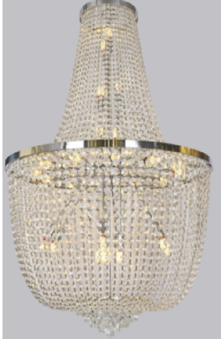 ■ ILUMINAT DE INTERIOR - LUSTRA CRISTAL ARGINTIE 60 X 120 CM