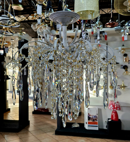 PLAFONIERE CRISTAL - LUSTRA CRISTAL AUR ANTIC - 8XE14