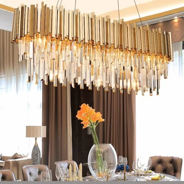 CANDELABRE MODERNE & PENDULE - LUSTRA CRISTAL LED AURIE 600X300GD