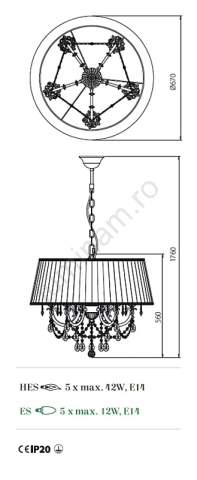 LUSTRA CRISTAL CANDORE ICA C5 01 01 5XE14 [1]