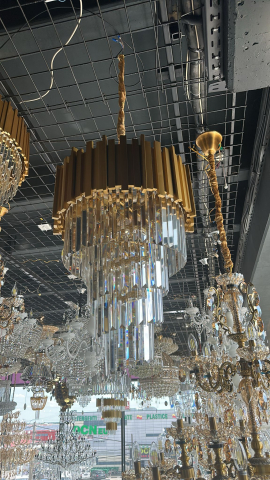 CANDELABRE CRISTAL & PENDULE - LUSTRA CRISTAL DECO  12XE14 AURIE