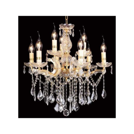 CANDELABRE CRISTAL & PENDULE - LUSTRA CRISTAL DECO 5125-6+3