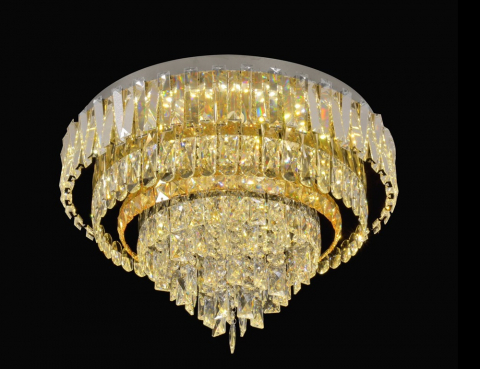 CANDELABRE CRISTAL & PENDULE - LUSTRA CRISTAL DIAMETRUL DE 50 CM 3 NUANTE DE LUMINA 112w