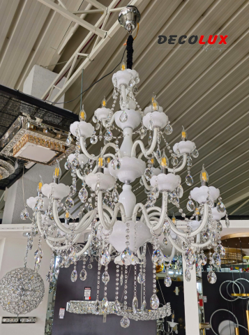 CANDELABRE CRISTAL & PENDULE - Lustra Cristal - E14x21 de becuri