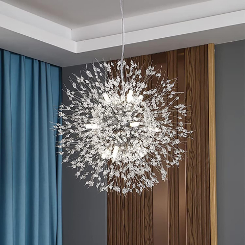 CANDELABRE CRISTAL & PENDULE - LUSTRA CRISTAL FULG CH 12XG9