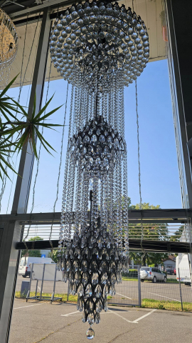 CANDELABRE CRISTAL & PENDULE - LUSTRA CRISTAL K9 CROM 700X1800MM