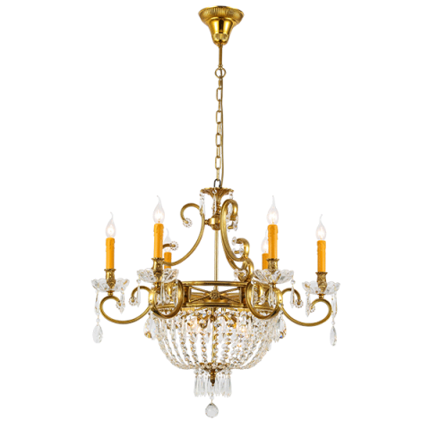 CANDELABRE CRISTAL & PENDULE - LUSTRA CRISTAL K9 GEORGE 9X40W AURIU