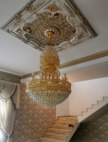 CANDELABRE CRISTAL & PENDULE - LUSTRA de CRISTAL - 110 CMX80 (AURIE)