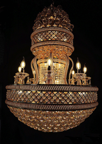 CANDELABRE CRISTAL & PENDULE - LUSTRA de CRISTAL - 110CMX80 (AURIE)