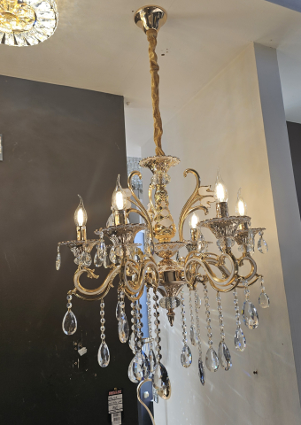 LUSTRA DE  CRISTAL - ALB+AURIU; 6XE14 [1]