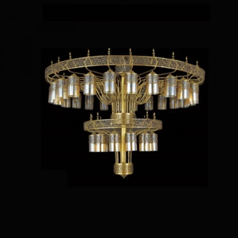 CANDELABRE CRISTAL & PENDULE - LUSTRA DE CRISTAL AURIE HITITE 36XE27