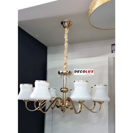 ■ CORPURI DE ILUMINAT - LUSTRA DECO 9088/8 AUR - 8 BECURI