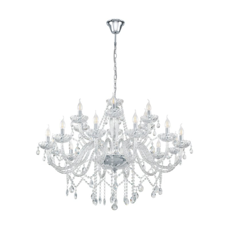 CANDELABRE CRISTAL & PENDULE - LUSTRA EGLO BASILANO 1 39103 18X40W E14  CROM H1500 D1000 IP20