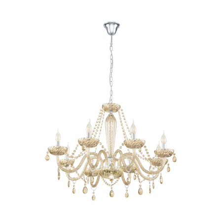 CANDELABRE CRISTAL & PENDULE - LUSTRA EGLO BASILANO 39093 8X40W E14  CROM H1300 D820 IP20