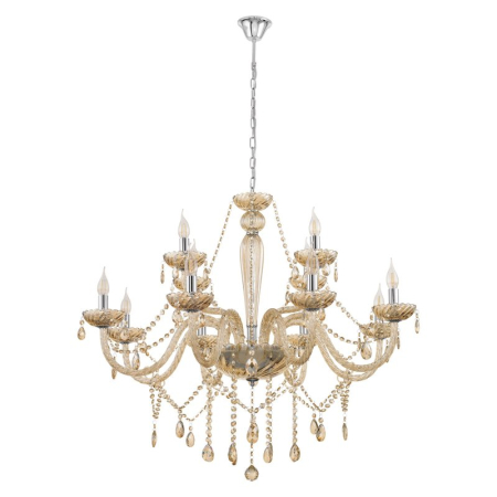 CANDELABRE CRISTAL & PENDULE - LUSTRA EGLO BASILANO 39094 12X40W E14  CROM H1500 D1000 IP20