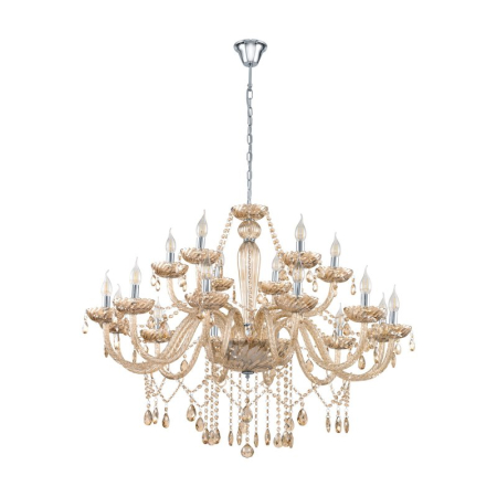 CANDELABRE CRISTAL & PENDULE - LUSTRA EGLO BASILANO - 18X40W E14 - CROM, H1500, D1000, IP20