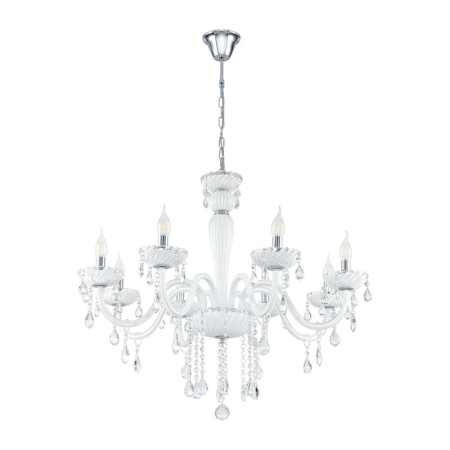 CANDELABRE CRISTAL & PENDULE - LUSTRA EGLO CARPENTO 39114 8X40W E14  CROM H1300 D700 IP20